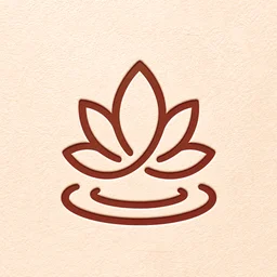 Let it be... app icon, a terracotta lotus above ripples on a cream background